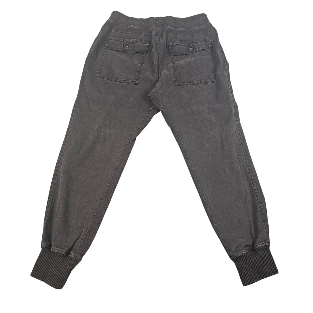 James Perse Standard Black Fade Joggers Pants Size 2 WHVJ1677 Mixed Media Ribbed